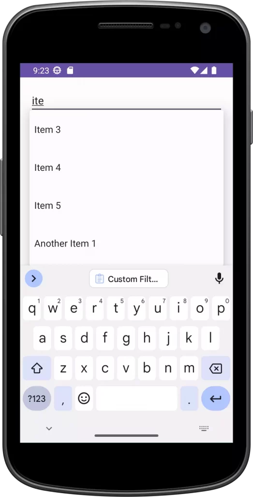Custom Filterable Multi-Select Dropdown Options in Android